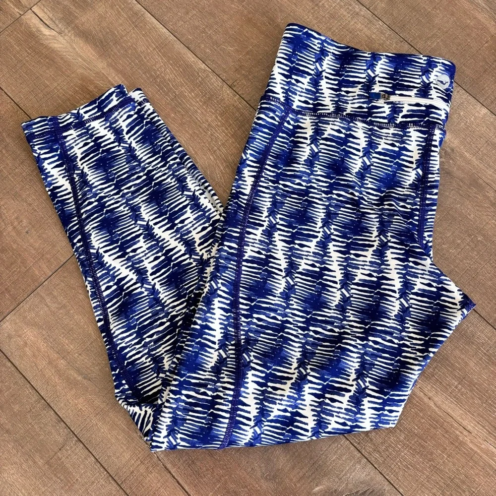 Vineyard Vines Performance Leggings Blue and White Size Large